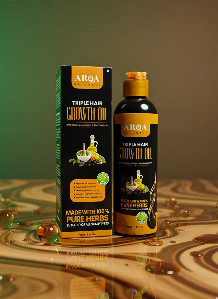 Arqa Naturals Organic Triple Hair Growth Oil – Stop Hair Fall & Boost Regrowth